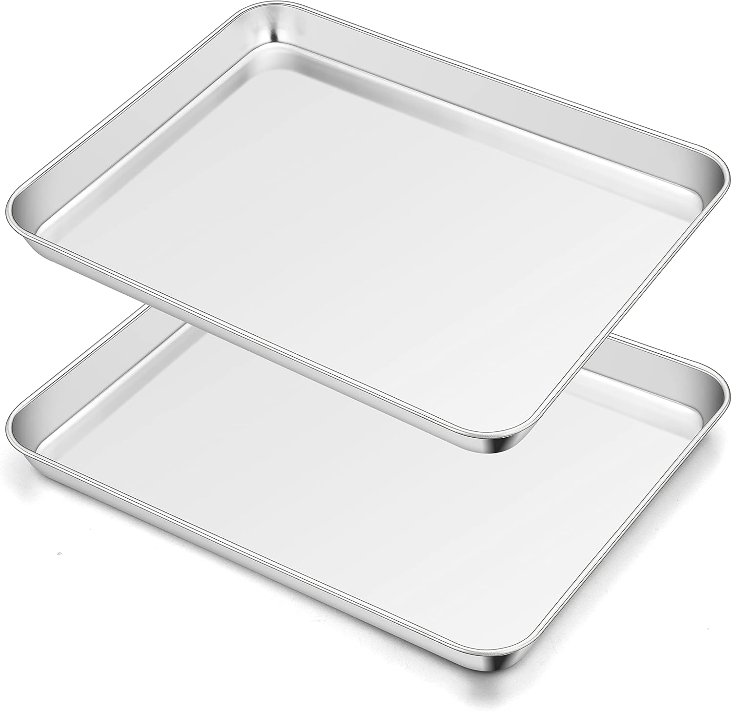 TeamFar Stainless Steel Toaster Oven Pan Set - Non-Toxic & Easy Clean | 12.5” x 9.5” x 1”