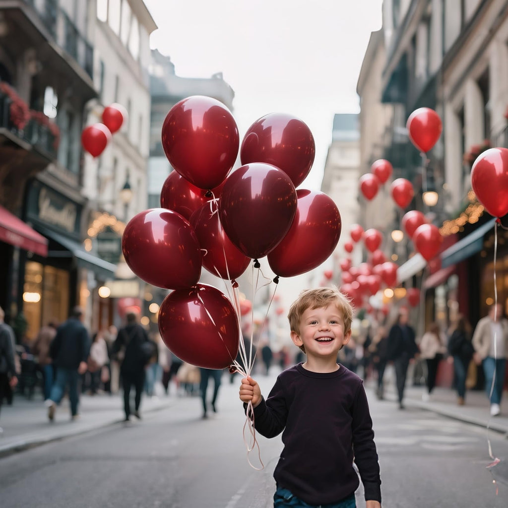 110pcs Burgundy Red Balloon 12 Inch, Burgundy Red Latex Balloons for Birthday Party Baby Shower Wedding(with 2 Ribbons).