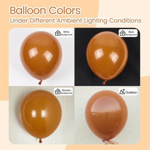 Burnt Orange Balloons | 12-Inch Latex Balloons - 50 Pack for Fall-Themed Events & Celebrations