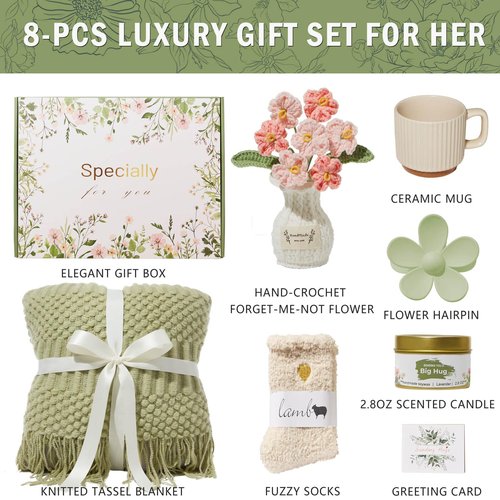 OHATOS Sympathy Gift Baskets for Women, Get Well Soon Care Package Self Care Birthday Gifts for Women, Thinking of You Inspirational Basket After Surgery for Her Wife Mom Friend Sister Girlfriend