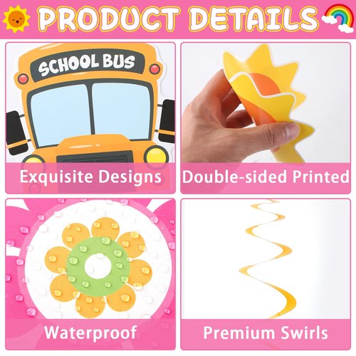 Cartoon Girls Hanging Swirl Banner English Teacher Birthday Party Decorations English Teachers Parties Ceiling Decor Cartoon Teachers Fans Hanging Streamer for Kids Birthday Classroom Party Supplies