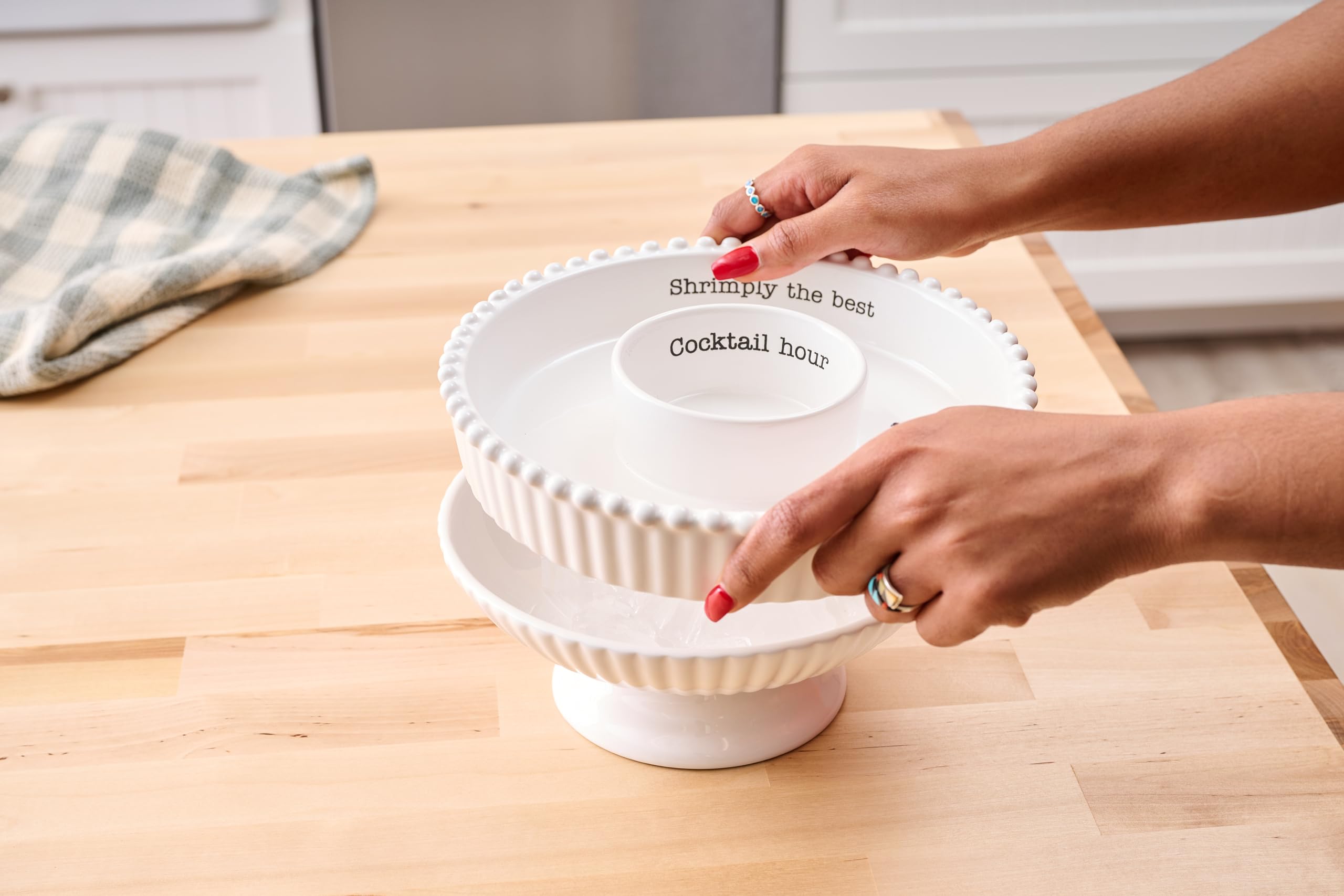 Mud Pie Shrimp Cocktail Chiller Set; 5 1/2" x 9" dia
