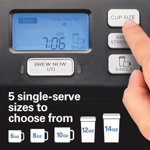 Hamilton Beach FlexBrew Coffee Maker - 2-Way Brewing with K-Cup Pods or Grounds, Black | Single Serve & 12-Cup Pot