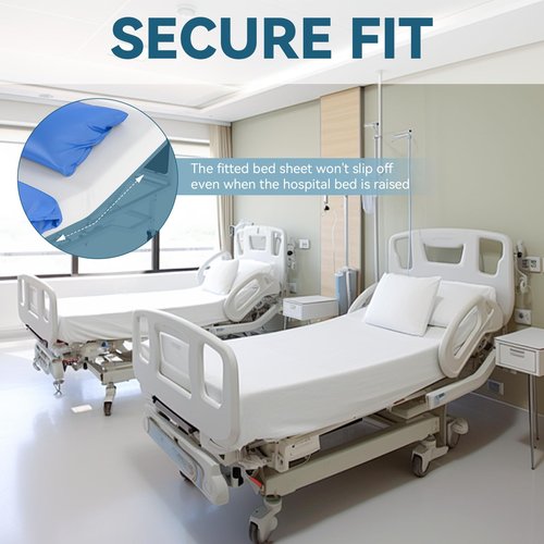 Hospital Bed Sheets 36" x 80" x 9", 2 Pack Hospital Fitted Sheet for Home Use & Hospital Care Beds, Shrinkage & Stain Resistant Twin XL Sheets Cover, White