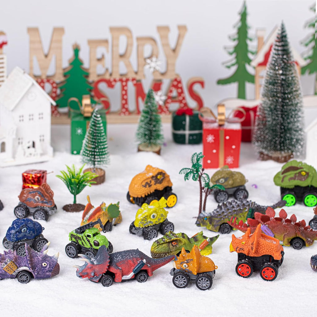 Skiennix Dinosaur Cars Advent Calendar - 24 Days of Monster Truck Fun | Perfect Christmas Gift for Kids