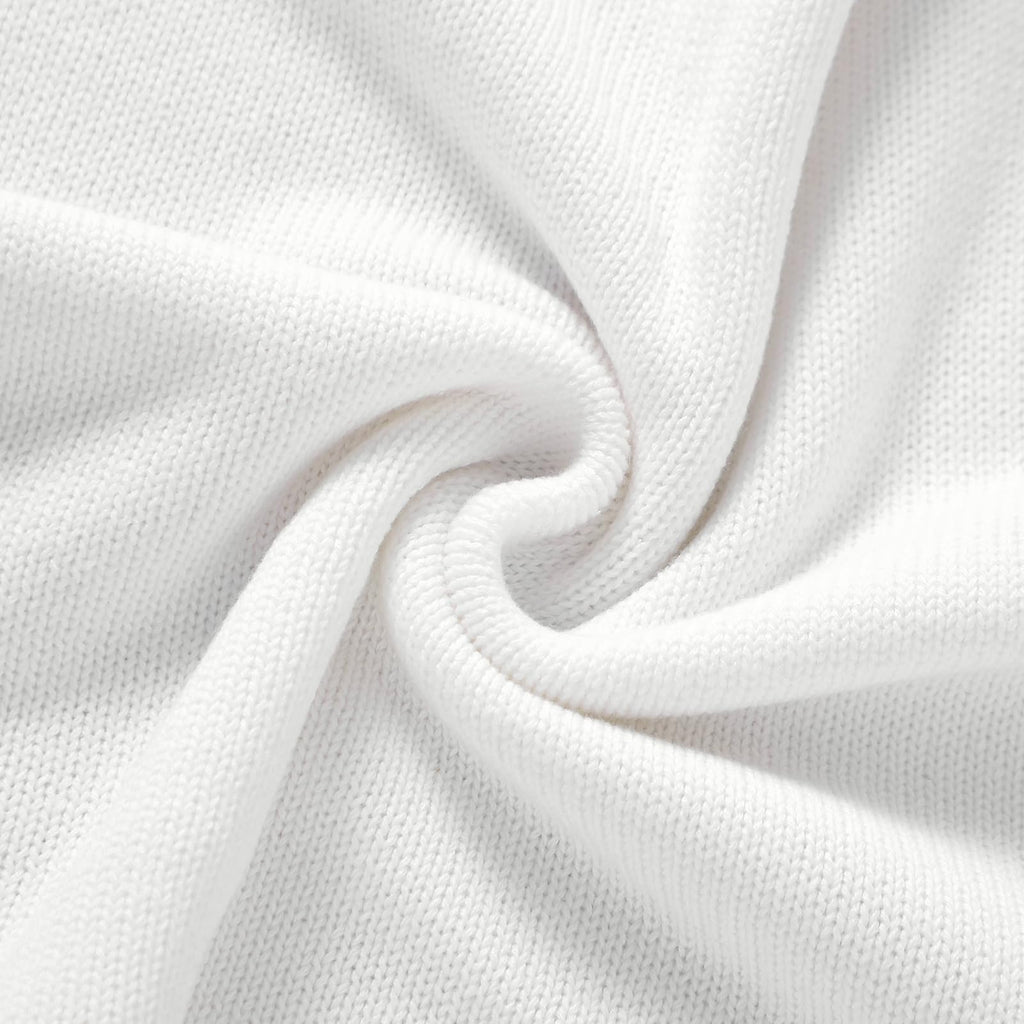 Hadetoto Baby Blanket Soft Cozy Cotton Cable Knit Crochet Receiving Crib Nursery Swaddling Blankets for Newborn Boys Girls (Baby White)