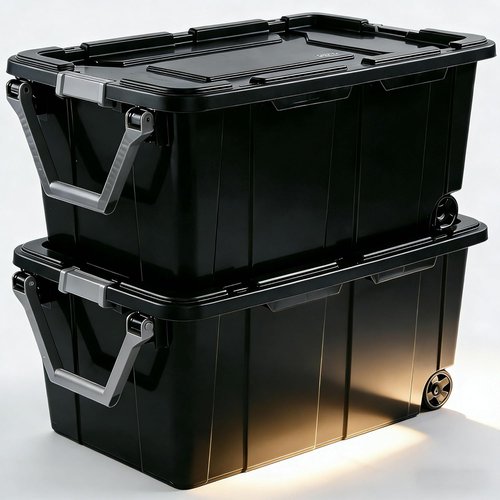 Heavy-Duty Wheeled Storage Bins by [Brand Name] - 40 Gallon Industrial Totes with Secure Latch Lids for Garage & Camping Organization (Gray) | 2 Pack