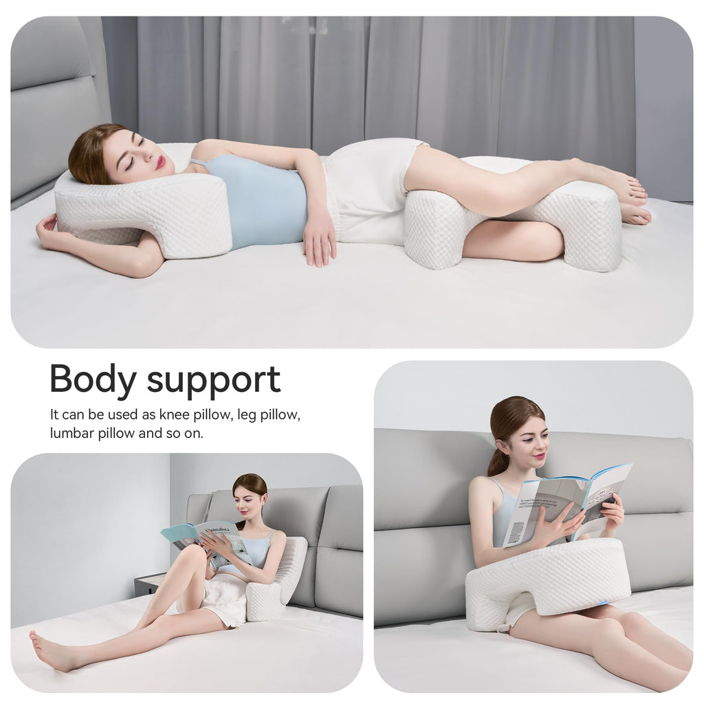 AM AEROMAX Side Sleeping Pillow with Arm Holes - Breathable Memory Foam Pillow for Shoulder & Rotator Cuff Pressure Relief - Ideal for Side Sleepers Who Prefer a Cozy,Body-Hugging Feel