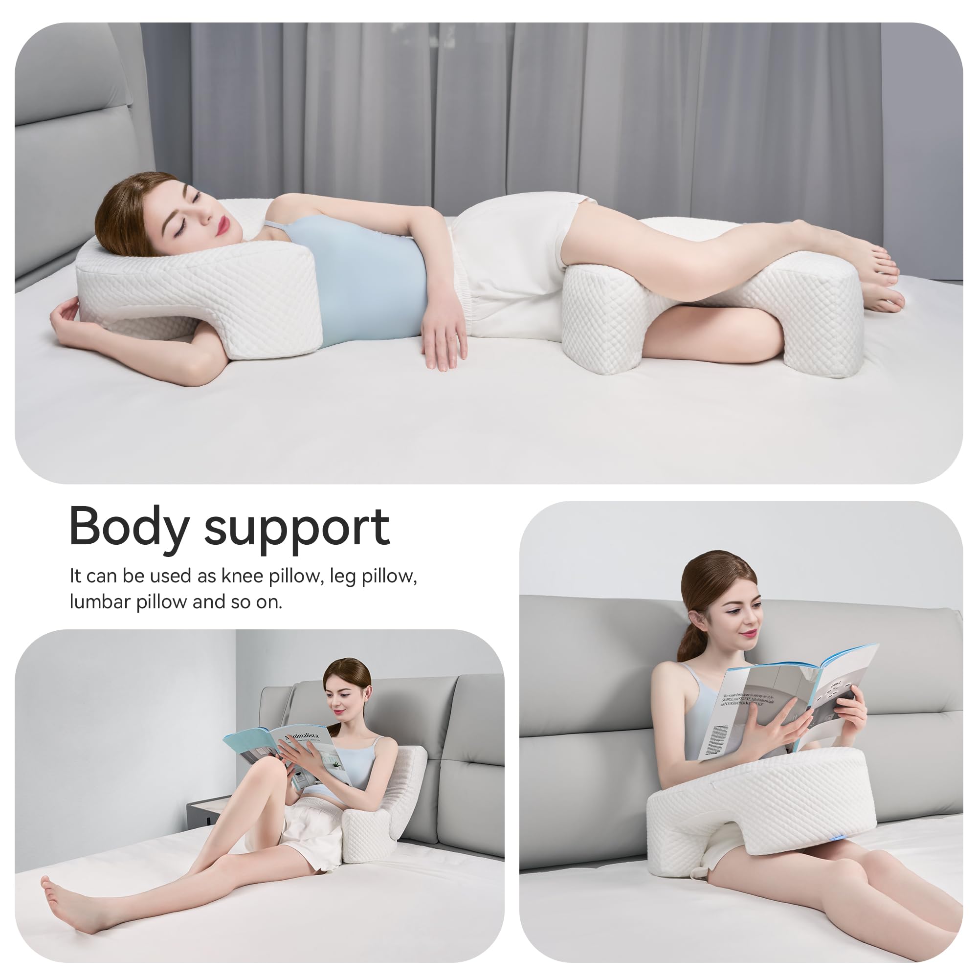 AM AEROMAX Side Sleeping Pillow with Arm Holes - Breathable Memory Foam Pillow for Shoulder & Rotator Cuff Pressure Relief - Ideal for Side Sleepers Who Prefer a Cozy,Body-Hugging Feel
