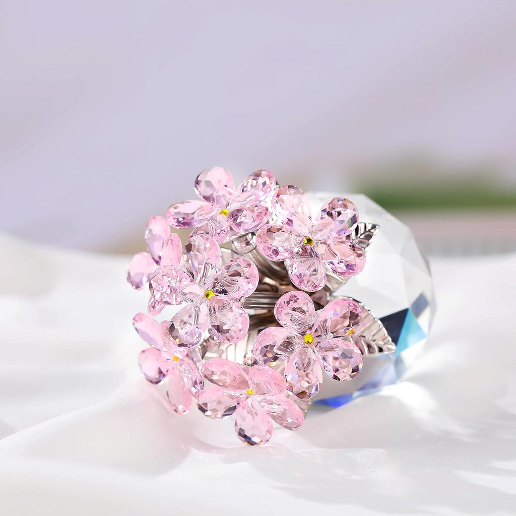 Ornalrist Pink Crystal Forget-Me-Not Flower Figurine - Meaningful Gift for Women & Moms | Collectible Glass Decor