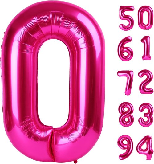 Hot Pink Number Balloon - 40 Inch 0 Balloon for Birthday Celebrations | Perfect Party Decoration