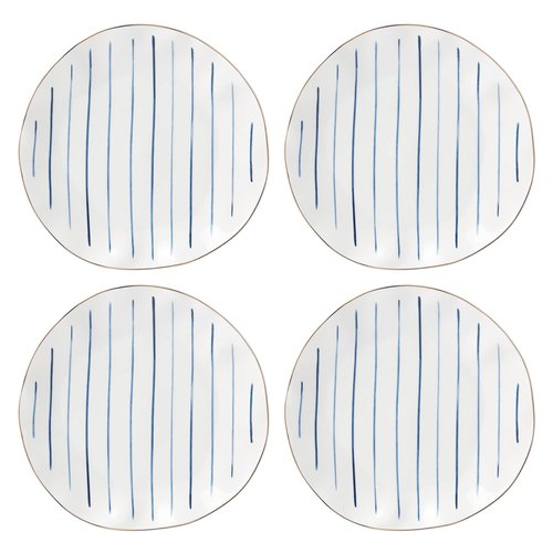 Lenox 895695 Blue Bay Stripes 4-Piece Dinner Plate Set