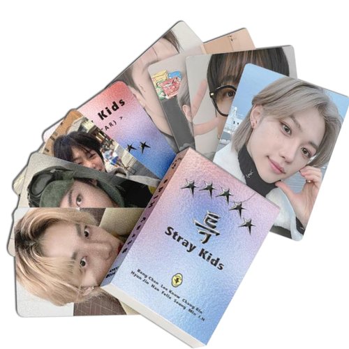 KPOPBP SKZ Laser Photocard 50pcs Kpop LOMO Cards Set 5-Strar Album Card Photo Cards Gift for Fans Daughter Boys and Girls