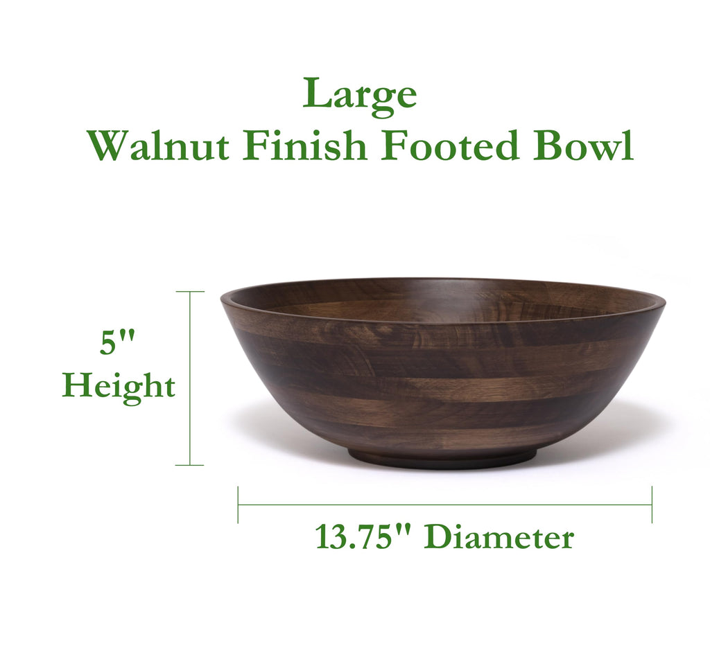 Lipper International Walnut finished 14" Salad Bowl, Large - Single Bowl (274WN)