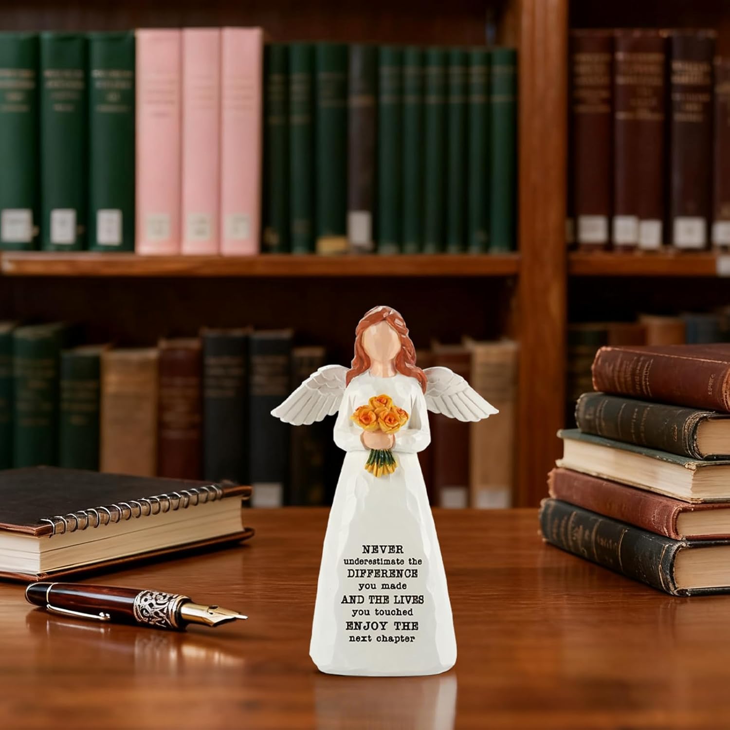 Regine Switzerland Retirement Gift - Elegant 5.9” Handcrafted Resin Angel Figurine for Women | Perfect for Nurses, Teachers, and Friends