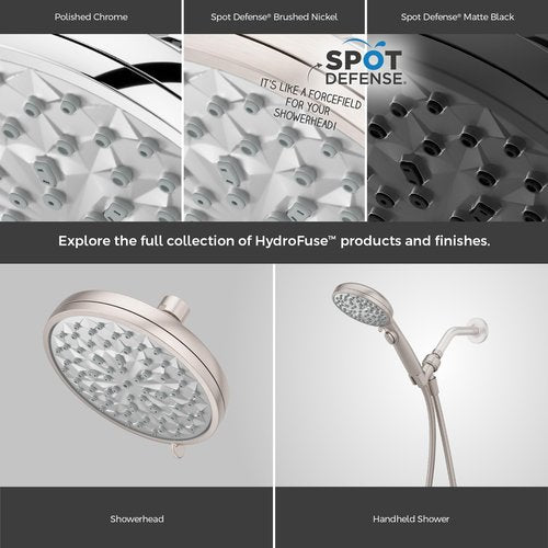 Pfister HydroFuse Handheld Shower Head, Hose Included, 6-Function, 2.5 GPM, Spot Defense Brushed Nickel Finish, 016HF01GS