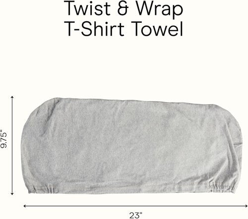 Conair Cotton Hair Towel Wrap - Fast Drying, Ultra-Absorbent Turban for All Hair Types | Gray