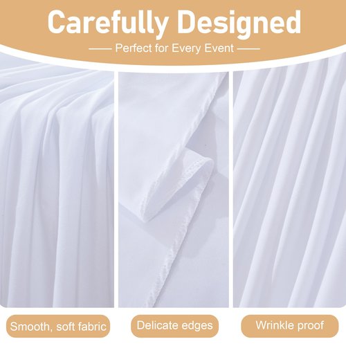 Besutolife 90 Inch Round Tablecloth White, 8 Pack Wrinkle Resistant and Washable Table Cover 100% Polyester Decorative Circle Table Cloth for Weddings, Parties, Banquet, Dining Room, Kitchen
