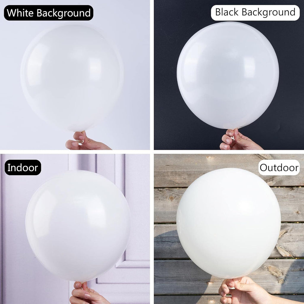 PartyWoo White and Red Balloons - 280 Pcs in 18/12/10/5 Inch Sizes | Classic Arch Kit