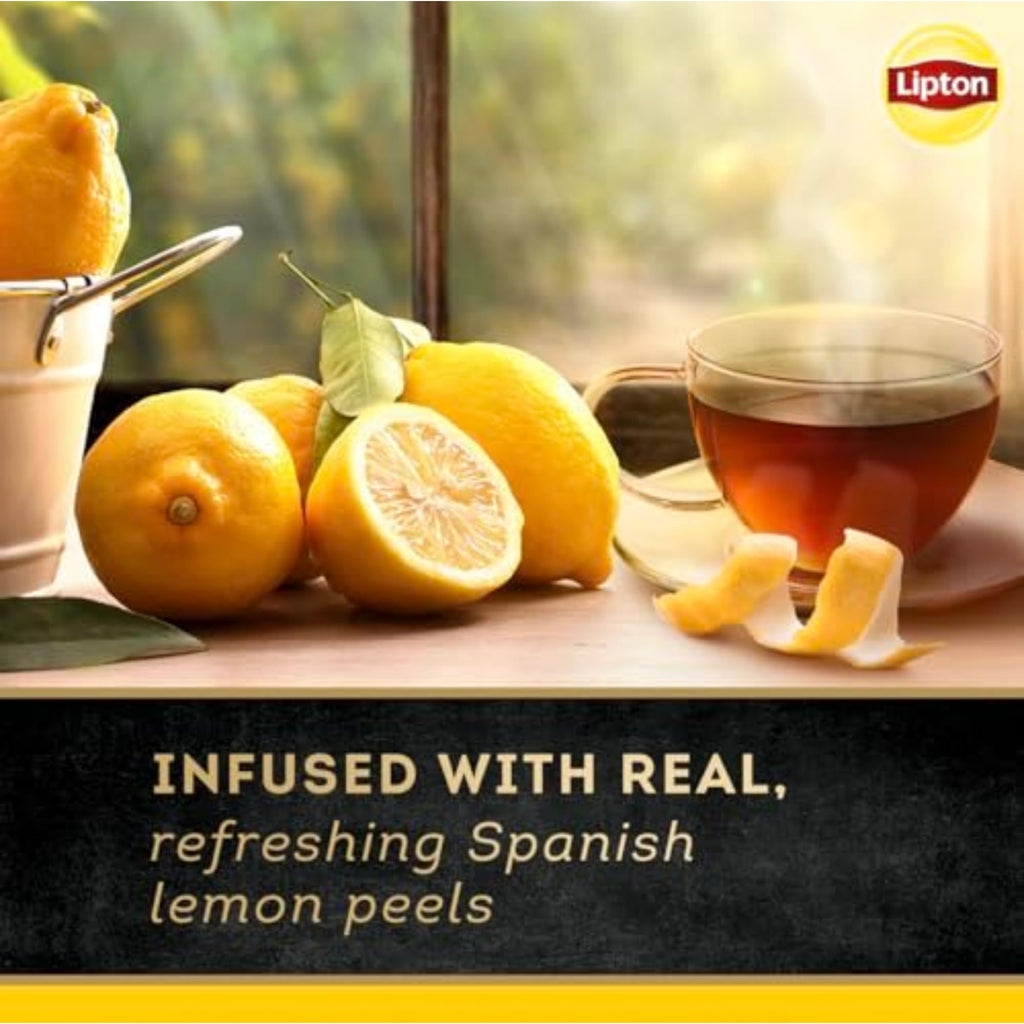Lipton Black Tea Lemon, Pyramid Tea Bags, Flavored Teabags for a Refreshing Cup of Tea, 80 Total Tea Bags (20ct - Pack of 4)