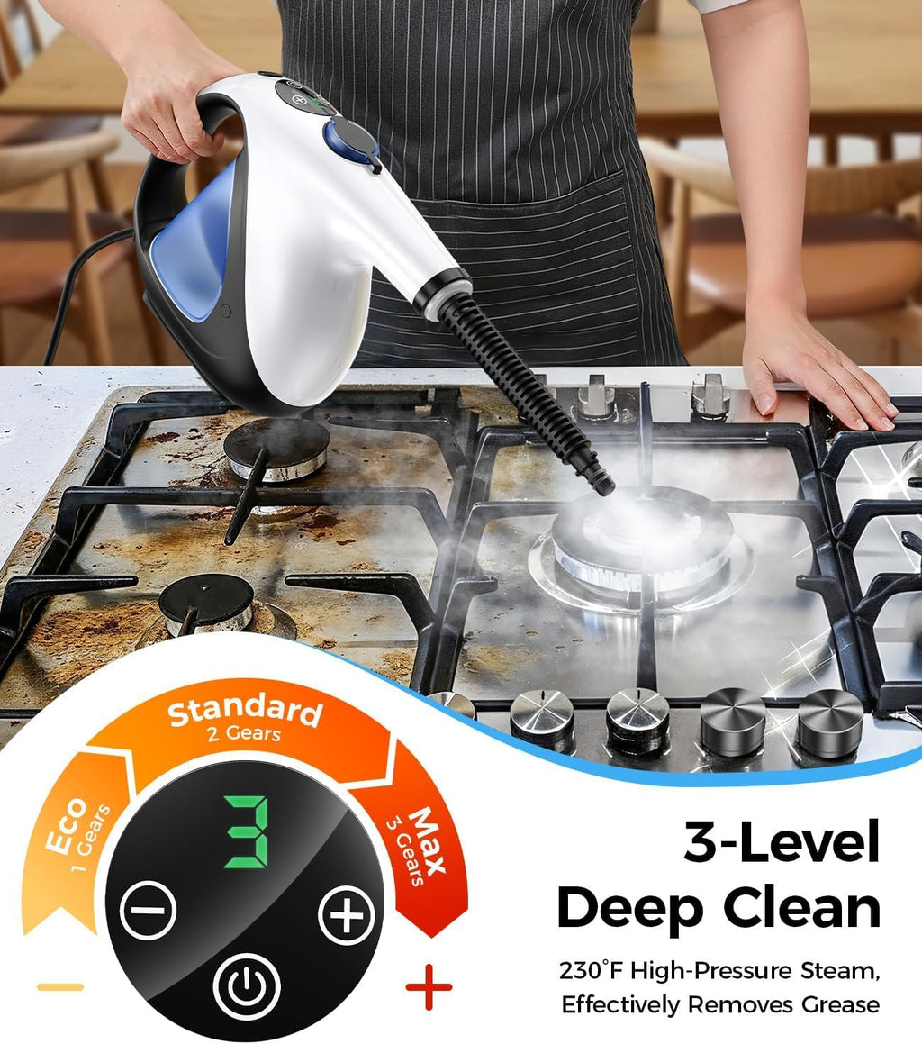 ADICOM Handheld Steam Cleaner for Home 3s Instant Heat-Up No Need to Wait, Upgrade 2 LB Light Weight Easy Refill Portable Steamer Cleaner for Furniture Couch Grout Walls Kitchenware Cleaning