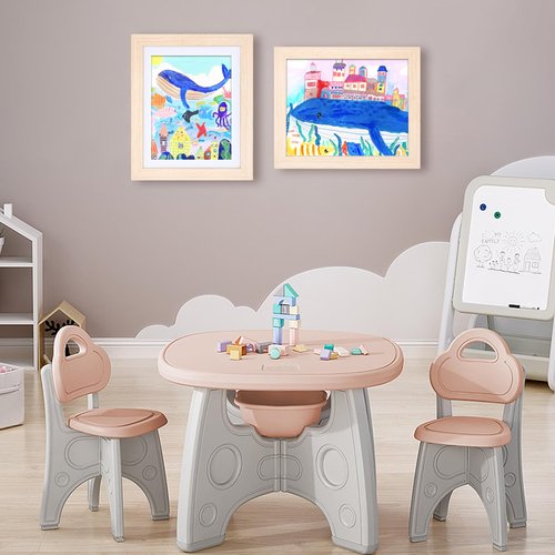 KINLINK 10x12.5 Kids Art Frame Set of 2, Solid Wood Kids Artwork Frames Changeable with Front Opening Hold 150 Pictures, Art Frames for Kids Art with Mat，without Mat 10x12.5 Picture Frame Natural