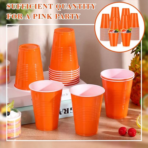 150 Pcs Orange 12oz Plastic Party Cups by [Brand Name] - Disposable for Birthdays, Weddings & Celebrations