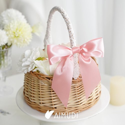 AIMUDI Satin Bows - Baby Pink 5.5" Premade Ribbon Bows for Gift Wrapping | 24 Pack for Parties & Crafts