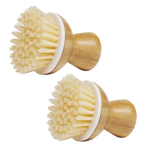 Grove Co. Bubble-Up Dish Brush, 2-Pack, Ergonomically Designed Dish Scrubber, Replacement Dish Scrub Brush, Removes Tough Messes, Gentle on Dishes, Sustainable Solution to The World's Waste Problem