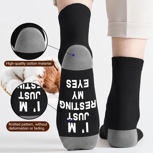 Dealswin Funny Socks - I'm Not Sleeping, Just Resting My Eyes | Perfect Birthday or Father's Day Gift for Dad