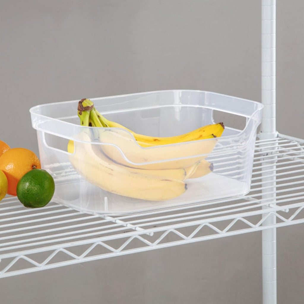 Sterilite Medium Polished Open Scoop Front Storage Bins - Clear, 5.25x9.5x13 In, 8 Pack for Easy Organization