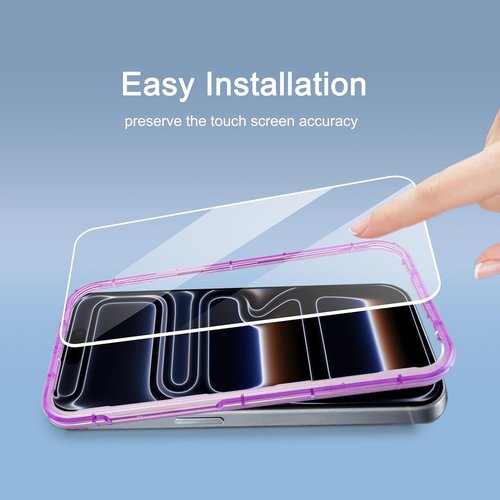 Ailun 3-Pack Tempered Glass Screen Protector for iPhone 17 Pro Max - Installation Frame, Sensor Protection, Case Friendly