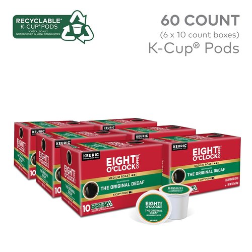 Eight O'Clock Coffee Decaf Medium Roast K-Cup Pods - 60 Single-Serve Coffee Pods