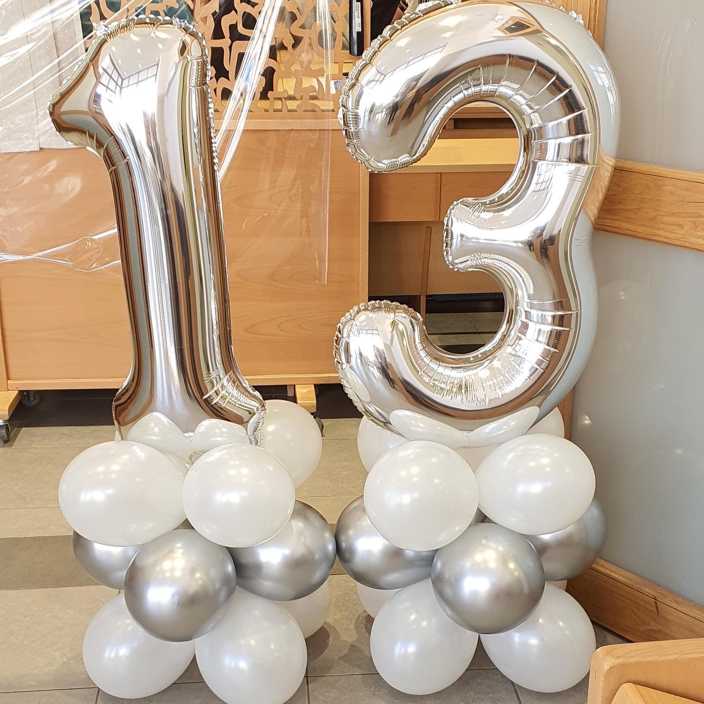 Silver Number 13 Balloon - 40 Inch Birthday Decoration for Kids | Perfect for 13th Birthday Parties