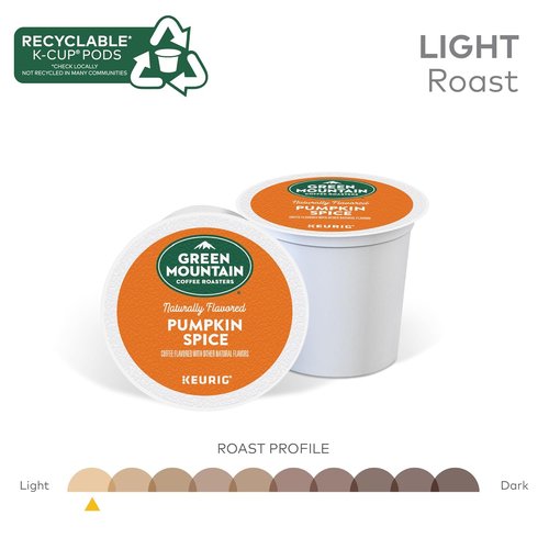 Green Mountain Coffee Roasters Pumpkin Spice Coffee - Light Roast K-Cup Pods | 96 Count