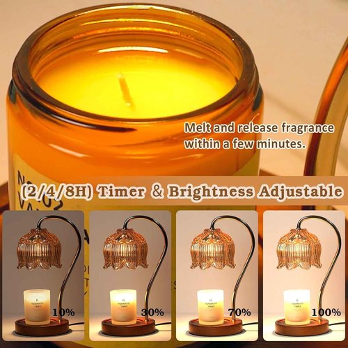 Funistree Flower Candle Warmer Lamp - Dimmable with Timer | Perfect Gift for Mother's Day & Home Decor