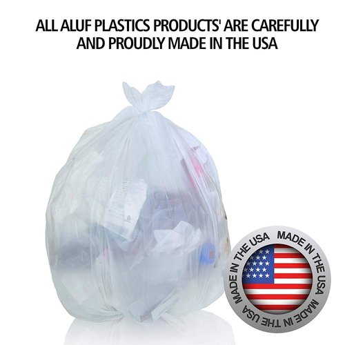 Aluf Plastics 45 Gallon Clear Trash Bags 40" x 48" - 16 Micron Equivalent High Density Value Garbage Bags, HCR-404816C (Pack of 1, 250 Count Total)