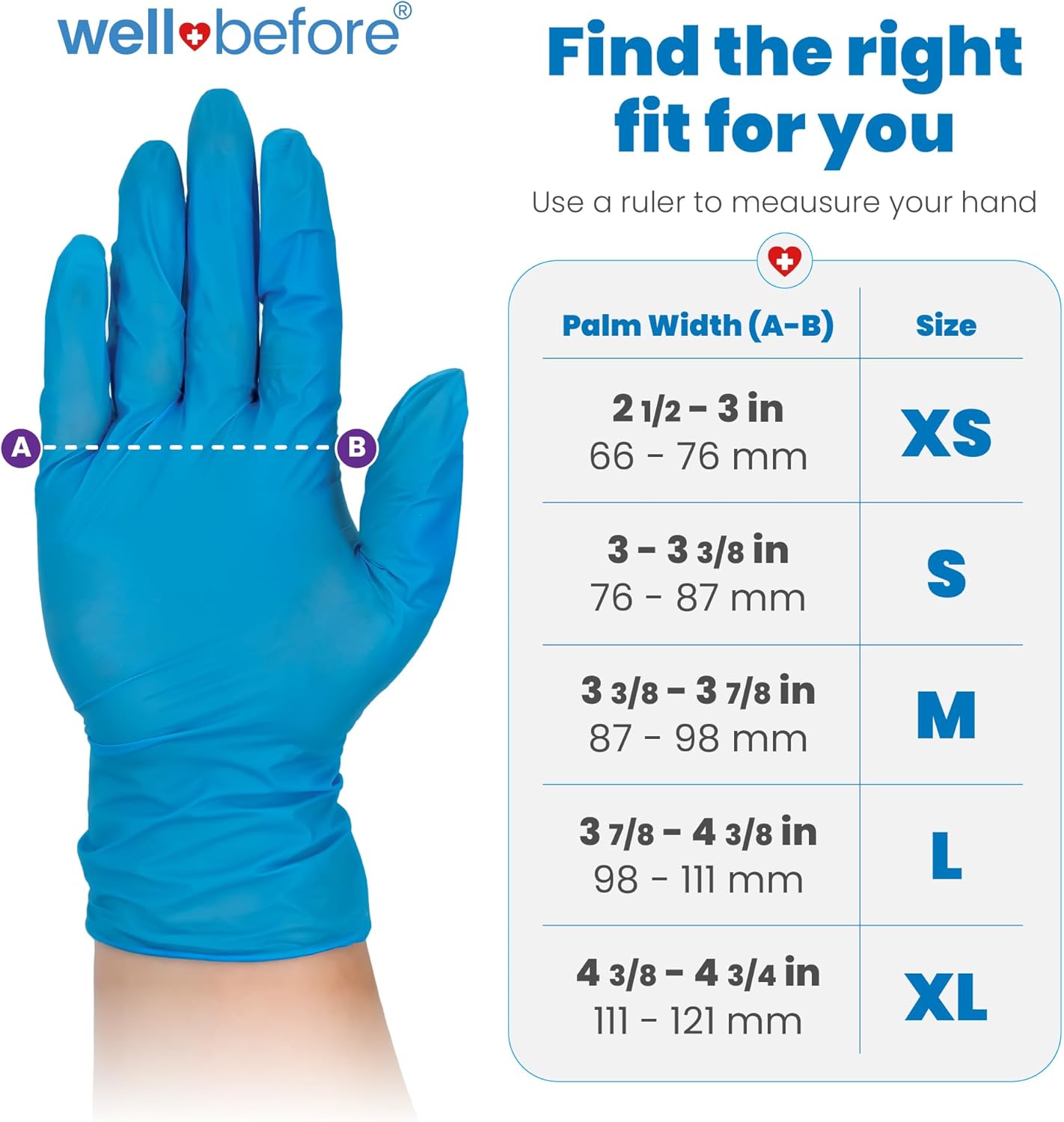 Well Before Vinyl Exam Gloves - Powder-Free, Latex-Free, Disposable for Medical & Food Prep | 100 Count