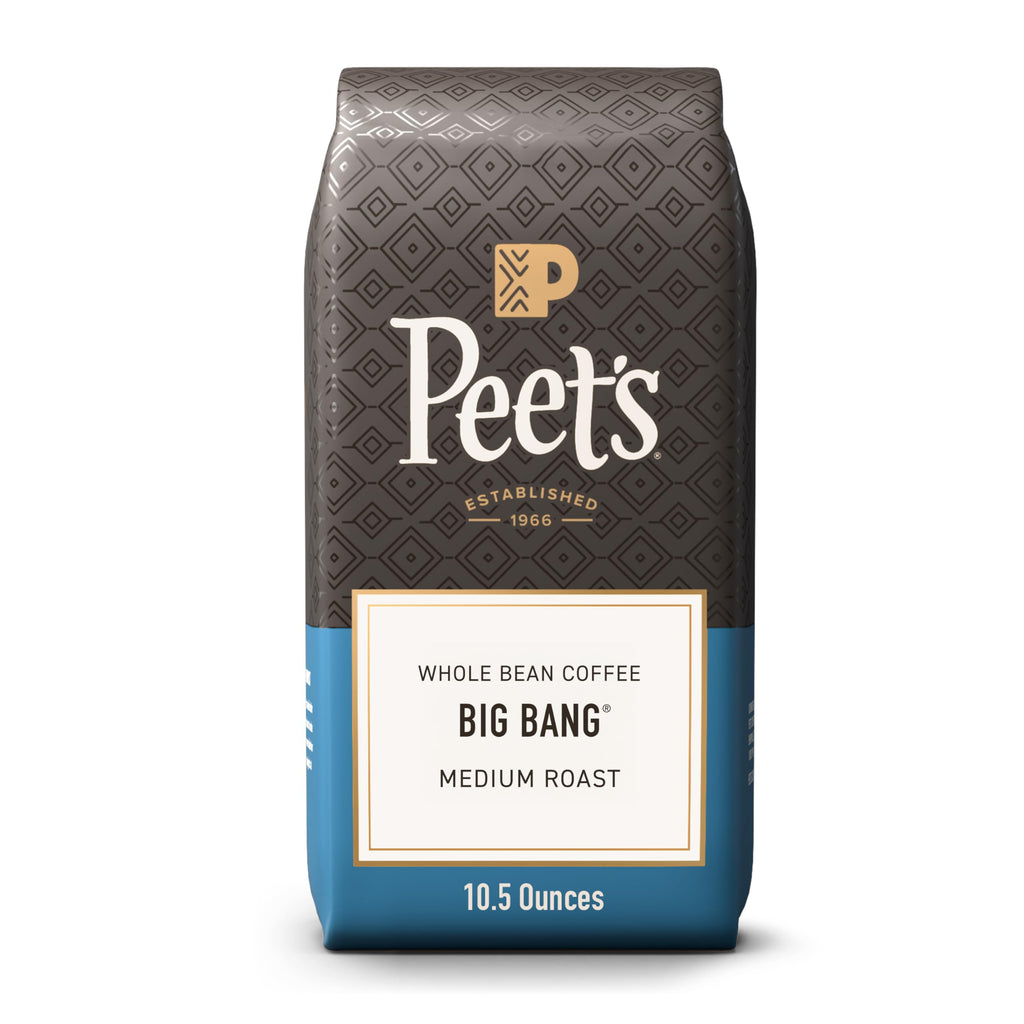 Peet's Coffee, Medium Roast Whole Bean Coffee, 100% Arabica Coffee - Big Bang 63 Ounces (6 Bags of 10.5 Ounces)