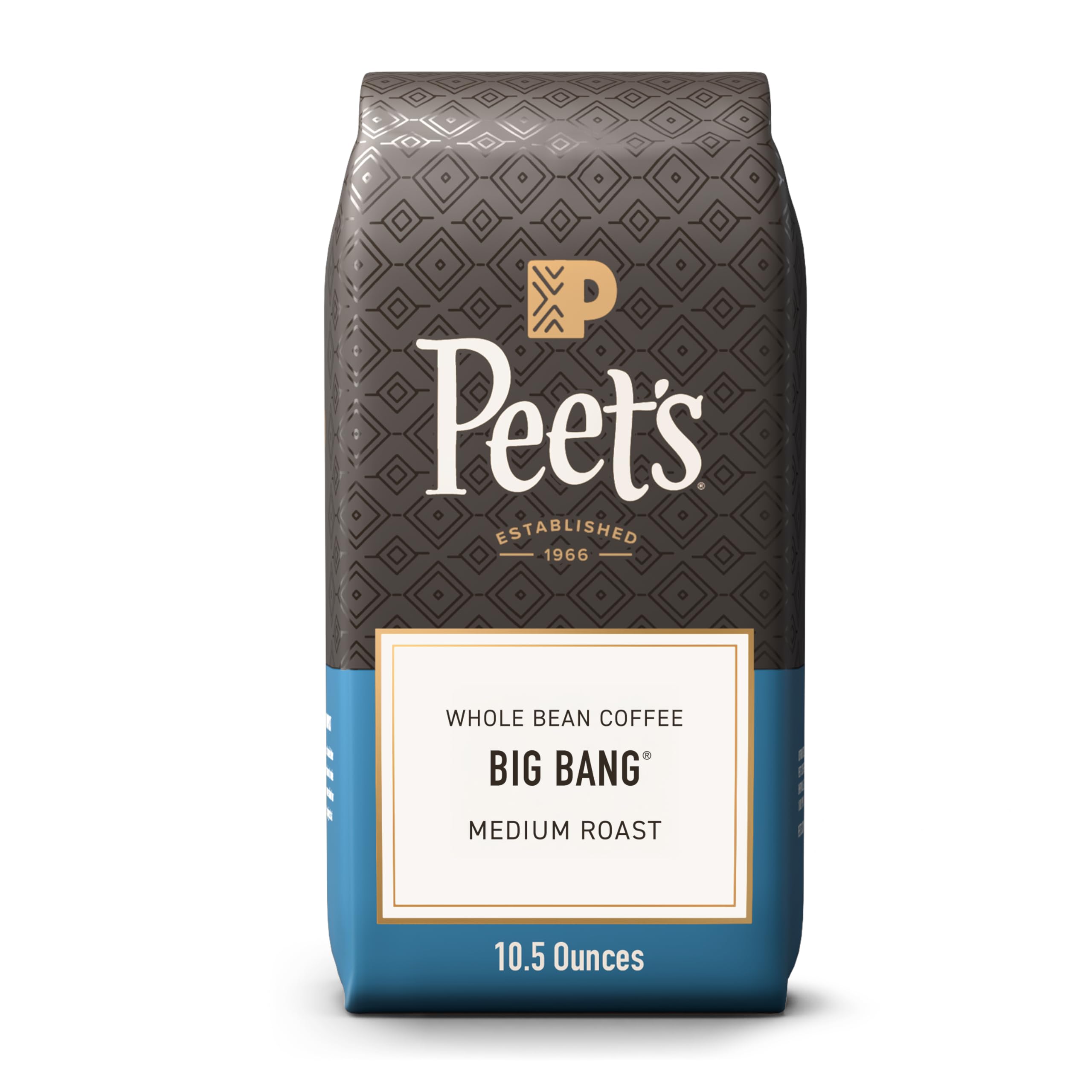 Peet's Coffee, Medium Roast Whole Bean Coffee, 100% Arabica Coffee - Big Bang 63 Ounces (6 Bags of 10.5 Ounces)