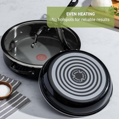 T-Fal Preserve Ceramic Non stick Frying Pan Skillet 12-inch, Oven Broiler Safe up to 350°F, Cookware, InoCeram Glide Technology, Frying Pan, Skillet Pots & Pans, Black