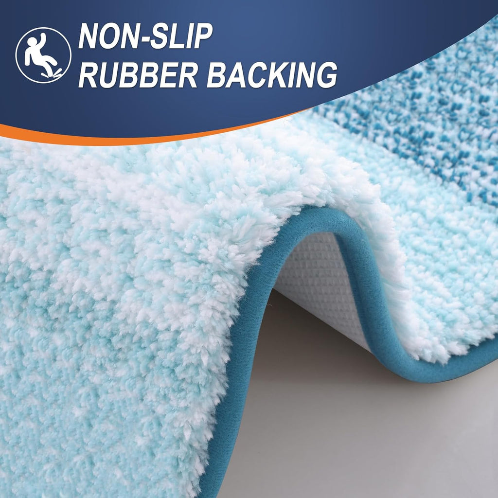 OLANLY Bathroom Rugs Mat - Extra Soft Microfiber, Quick Dry & Washable | 24x16, Peacock Blue