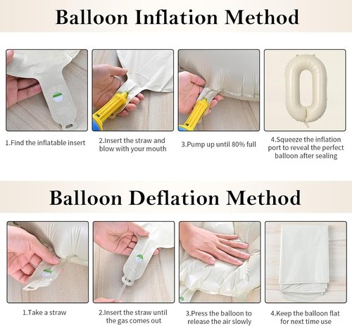 Biapian 40 Inch Cream ONE Foil Balloons - Giant Aluminum Balloons for 1st Birthday Party Decor