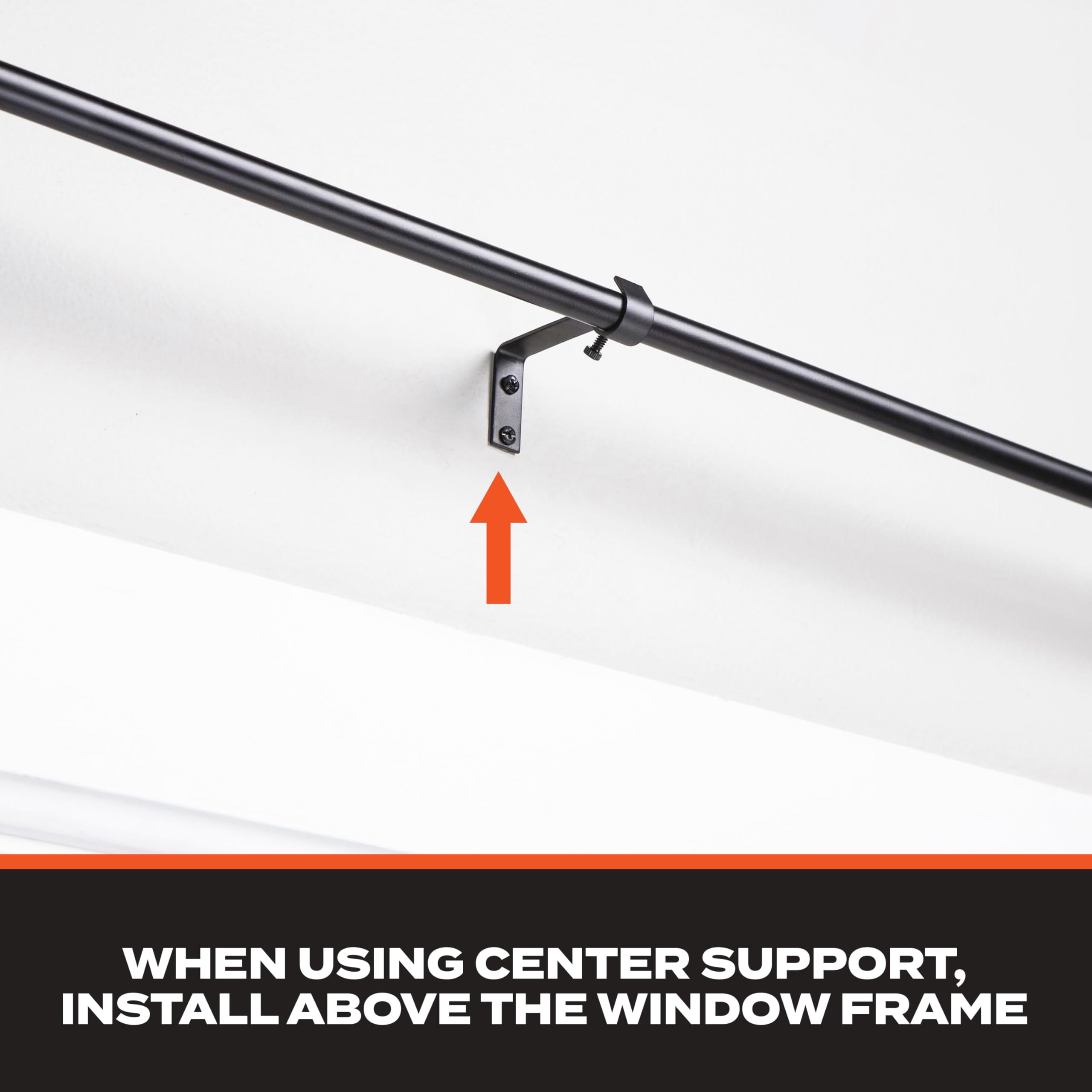 Sun Zero – Wrap Around Curtain Rod, Blackout Room Darkening Design with 5/8" Steel Tube, Adjustable 28–48", Black