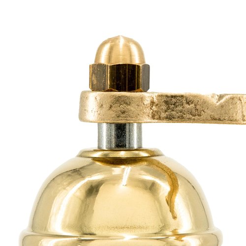 Alexander Home Original Greek Pepper Mill, 9-Inch Brass – European Manual Pepper Grinder, Refillable, with Polishing Cloth