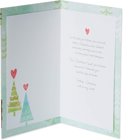 American Greetings Christmas Card - Romantic Holiday Greeting for Husband | I Treasure You Design