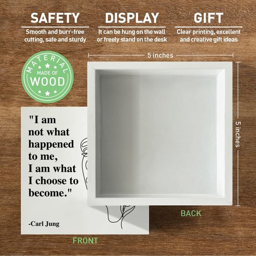 Therapy Office Desk Decor Wooden Box Sign, Mental Health Decor for Home School Counseling Decoration Mental Health Gift for Counselor Psychologist Therapist, I Am What I Choose to Become