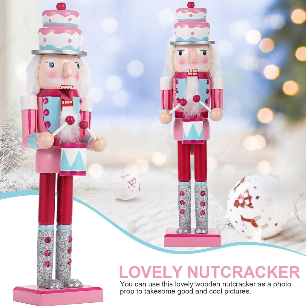 Christmas Decorations Nutcracker Ornaments,15 inch Traditional Wooden Nutcracker Figures Soldier,Festive Christmas Nutcracker Gift