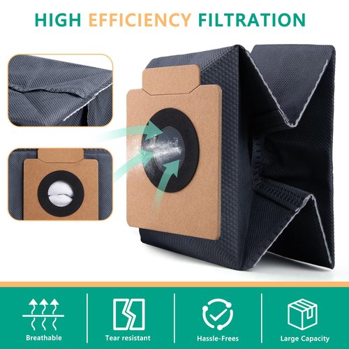 Dust Bags for eufy X10 Pro Omni Robot Vacuum & X8 Pro with Self-Empty Station, Large Capacaity, 12 Pack