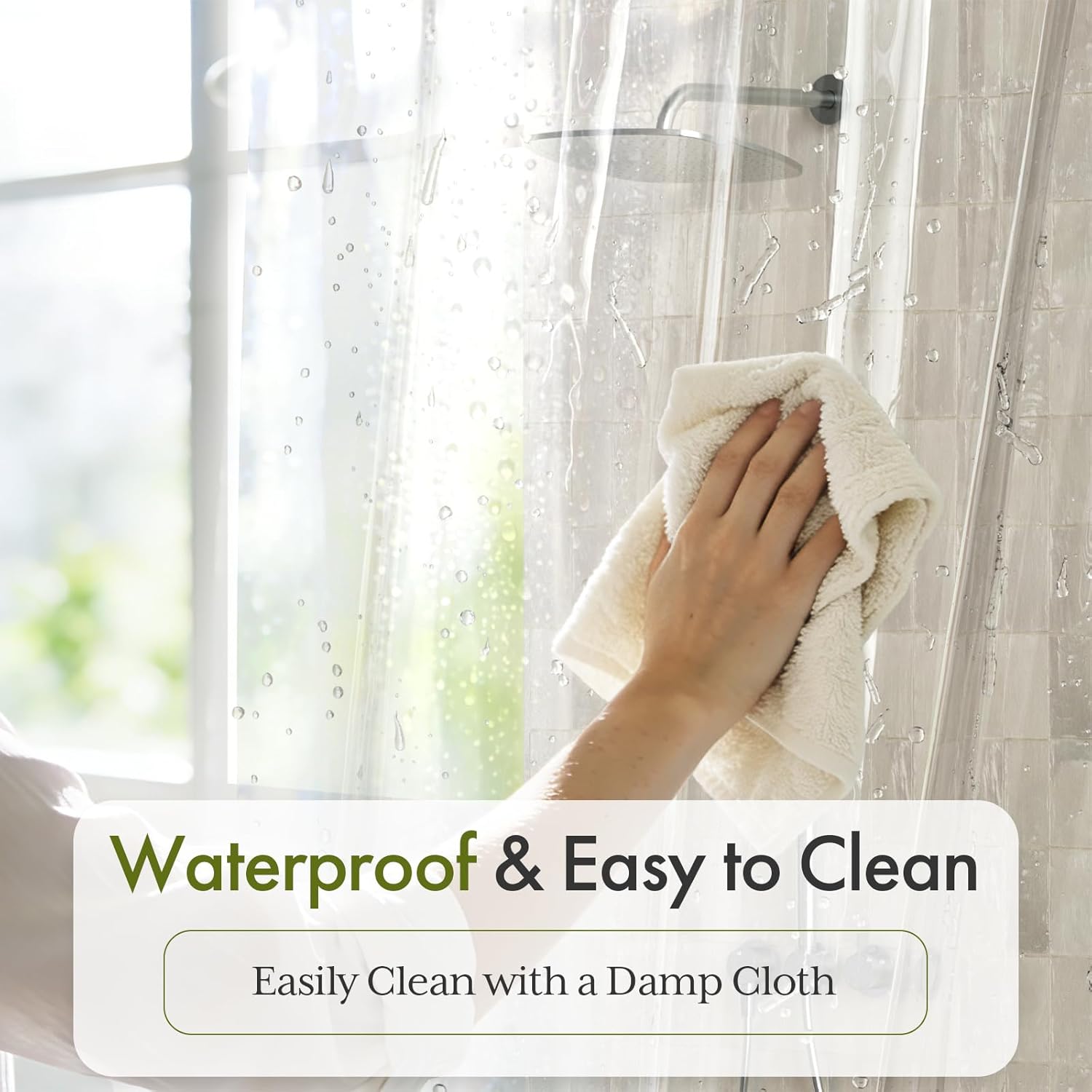 Bathway Heavy Duty Shower Curtain Liner - Waterproof PEVA 72x72 Inches with 12 Rustproof Grommets